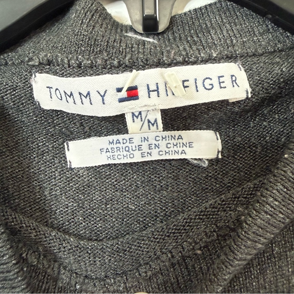 Tommy Hilfiger Academia Grey Mock Neck Sleeveless Knit Sweater Vest Medium - Picture 4 of 6